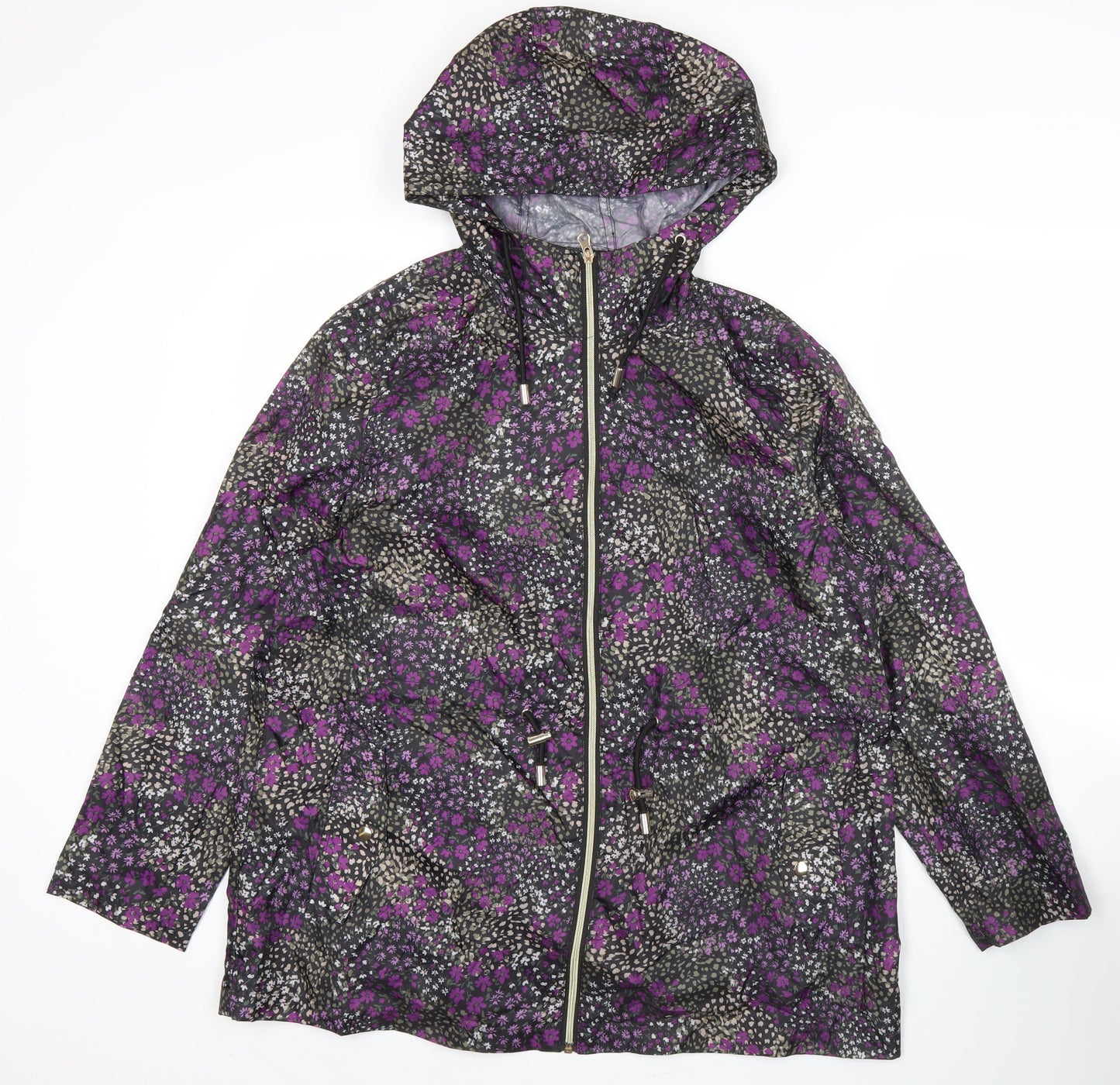 Womens UK Size 14 Bonmarché Multicoloured Rain Coat
