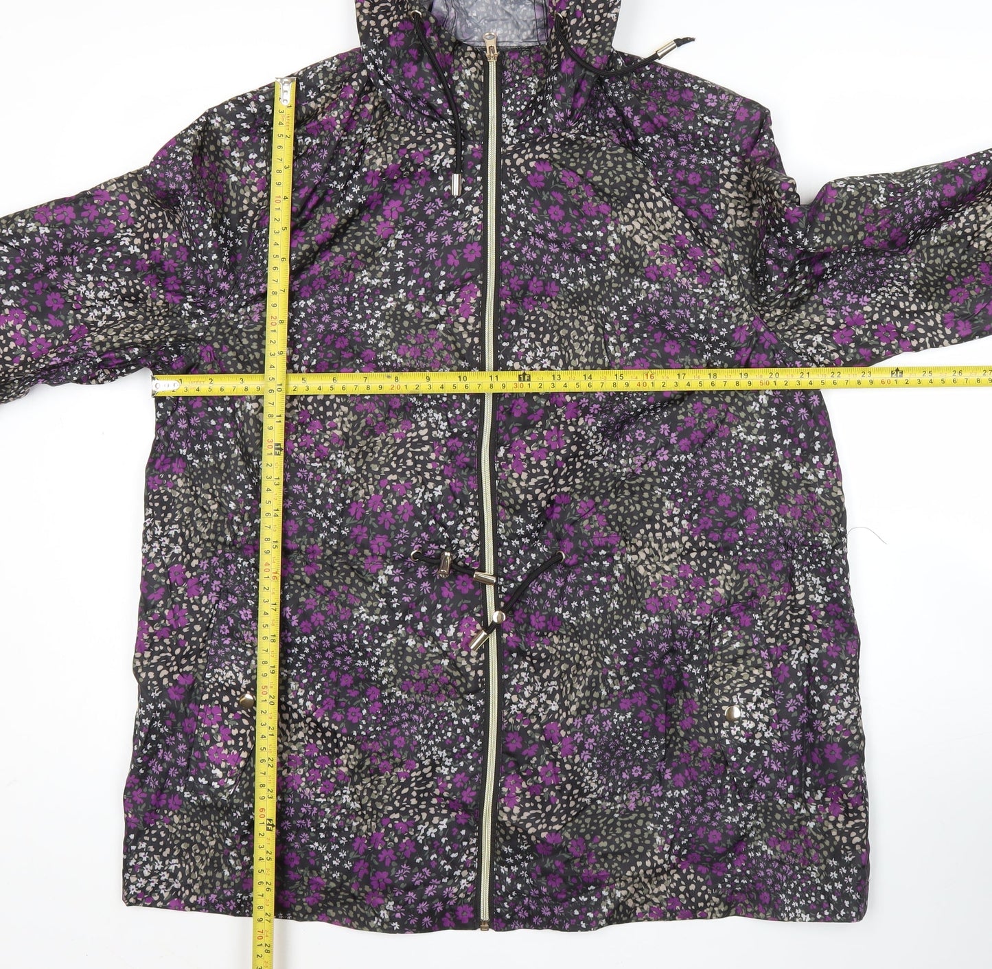 Womens UK Size 14 Bonmarché Multicoloured Rain Coat
