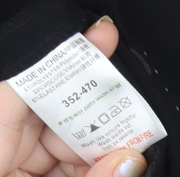 Next Womens Black Cropped Wide-Leg Trousers Size 16 Workwear