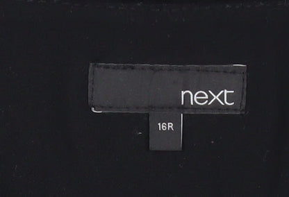 Next Womens Black Cropped Wide-Leg Trousers Size 16 Workwear