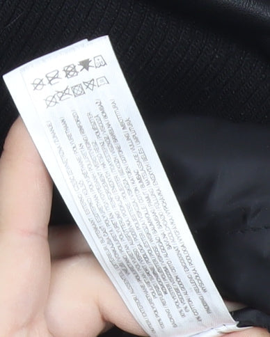 Primark Womens XS Black Varsity Jacket Wool Blend Snap Casual