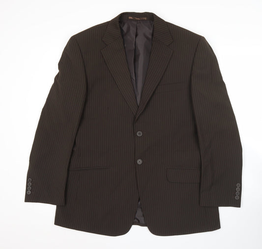 George Men’s Brown Pinstripe 40S Suit Jacket Formal Business