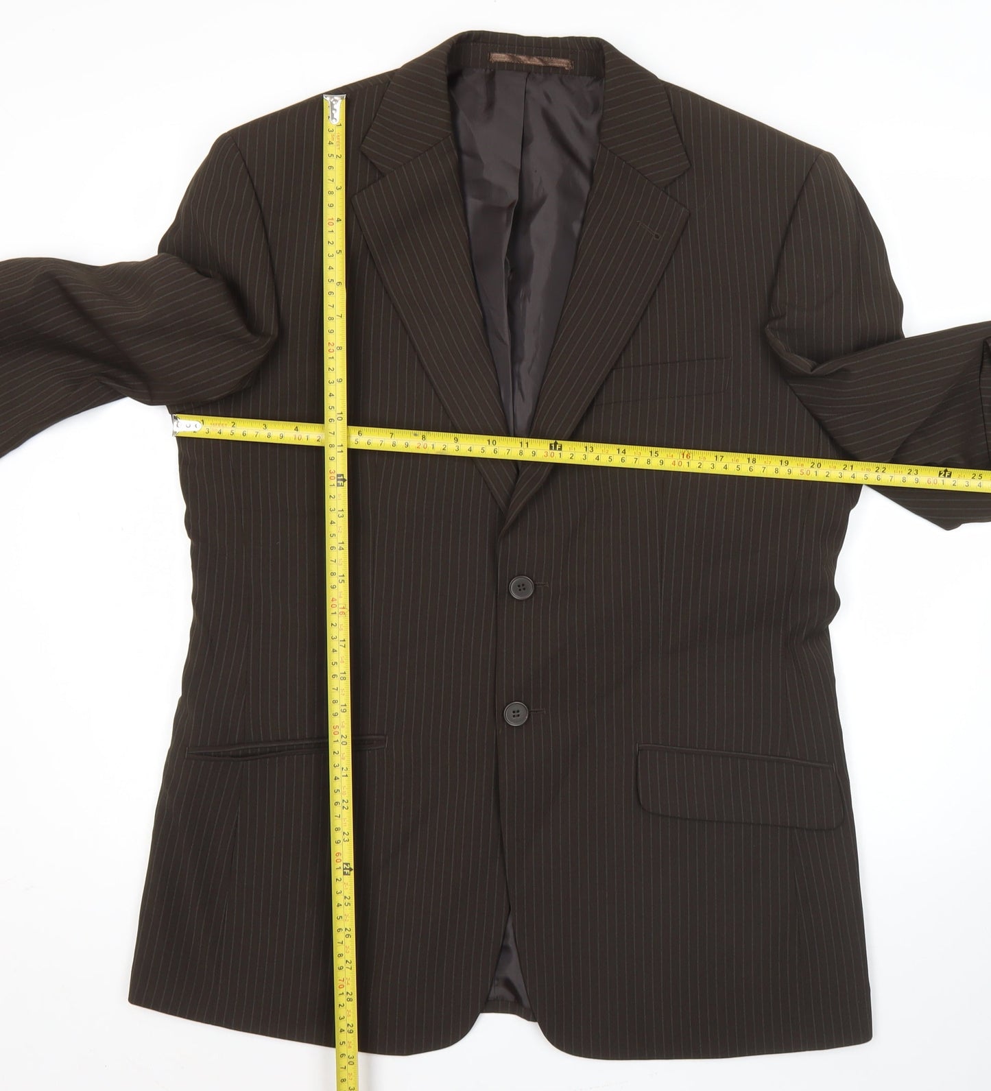 George Men’s Brown Pinstripe 40S Suit Jacket Formal Business