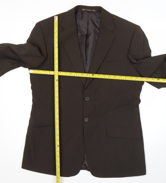 George Men’s Brown Pinstripe 40S Suit Jacket Formal Business