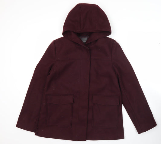 Primark Womens Purple Size 10 Hooded Mid-Length Coat