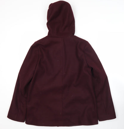 Primark Womens Purple Size 10 Hooded Mid-Length Coat