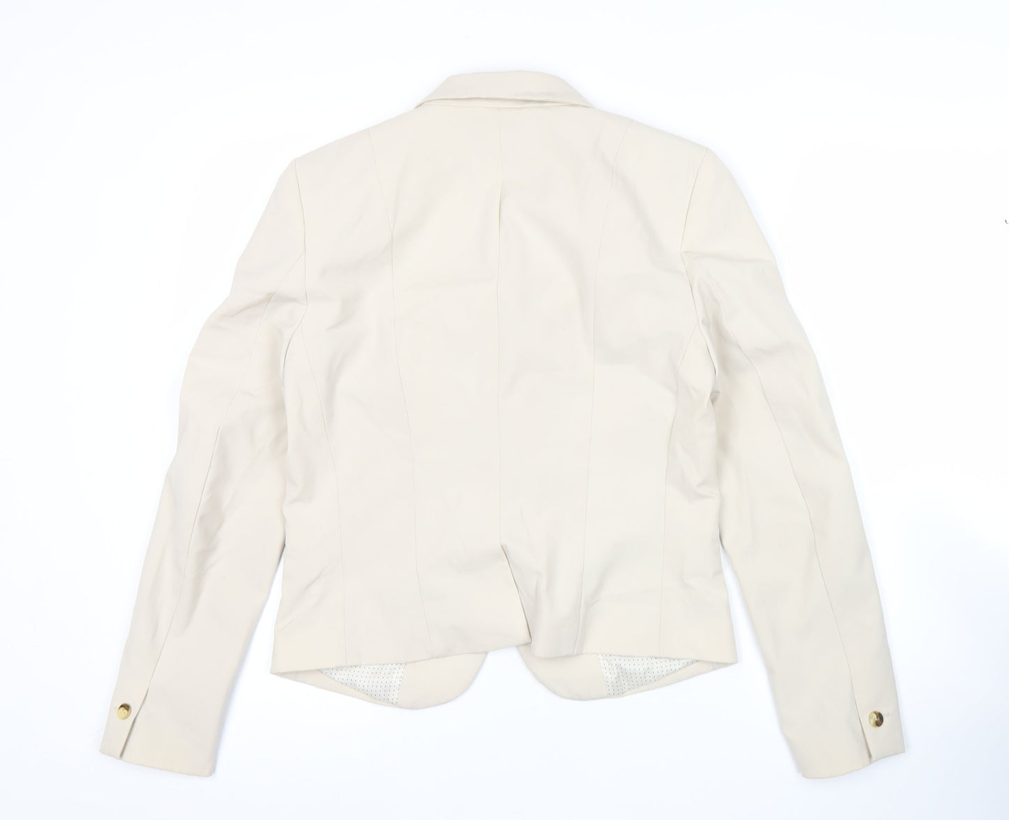H&M Women Beige Size 10 Tailored Single-Breasted Blazer