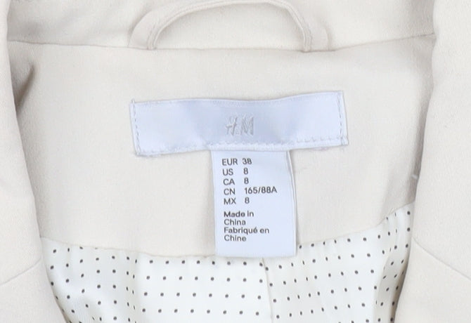 H&M Women Beige Size 10 Tailored Single-Breasted Blazer