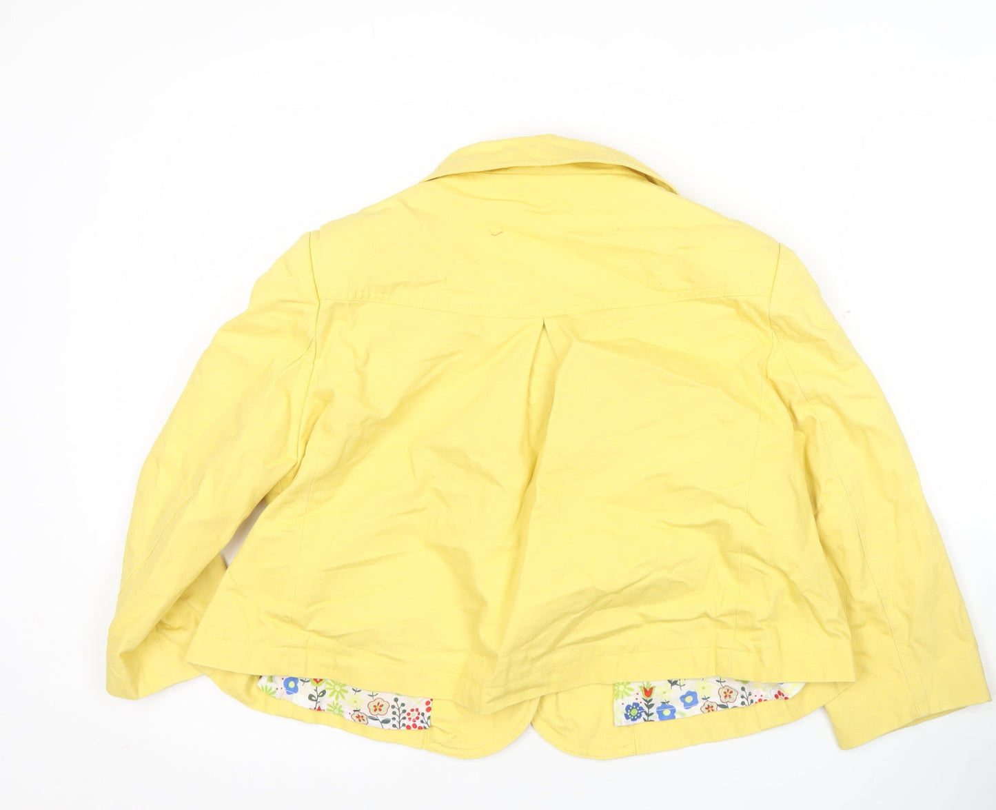 New Look Women’s Yellow Cotton Jacket UK 16 Casual Short Style