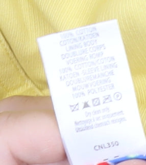 New Look Women’s Yellow Cotton Jacket UK 16 Casual Short Style