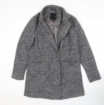 New Look Women’s Grey Wool Blend Mid-Length Overcoat UK 8