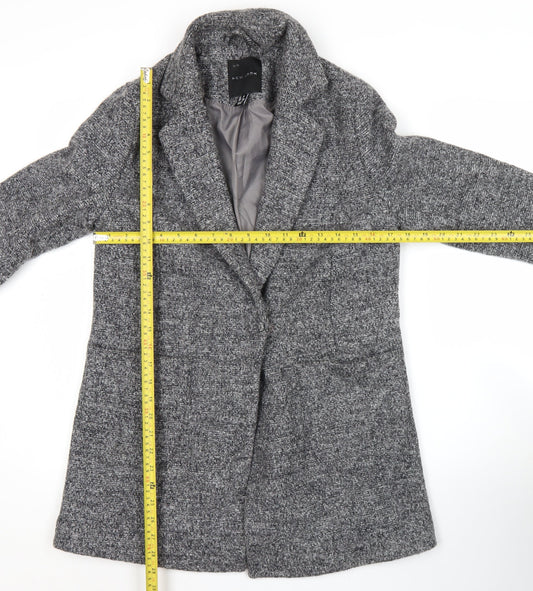 New Look Women’s Grey Wool Blend Mid-Length Overcoat UK 8
