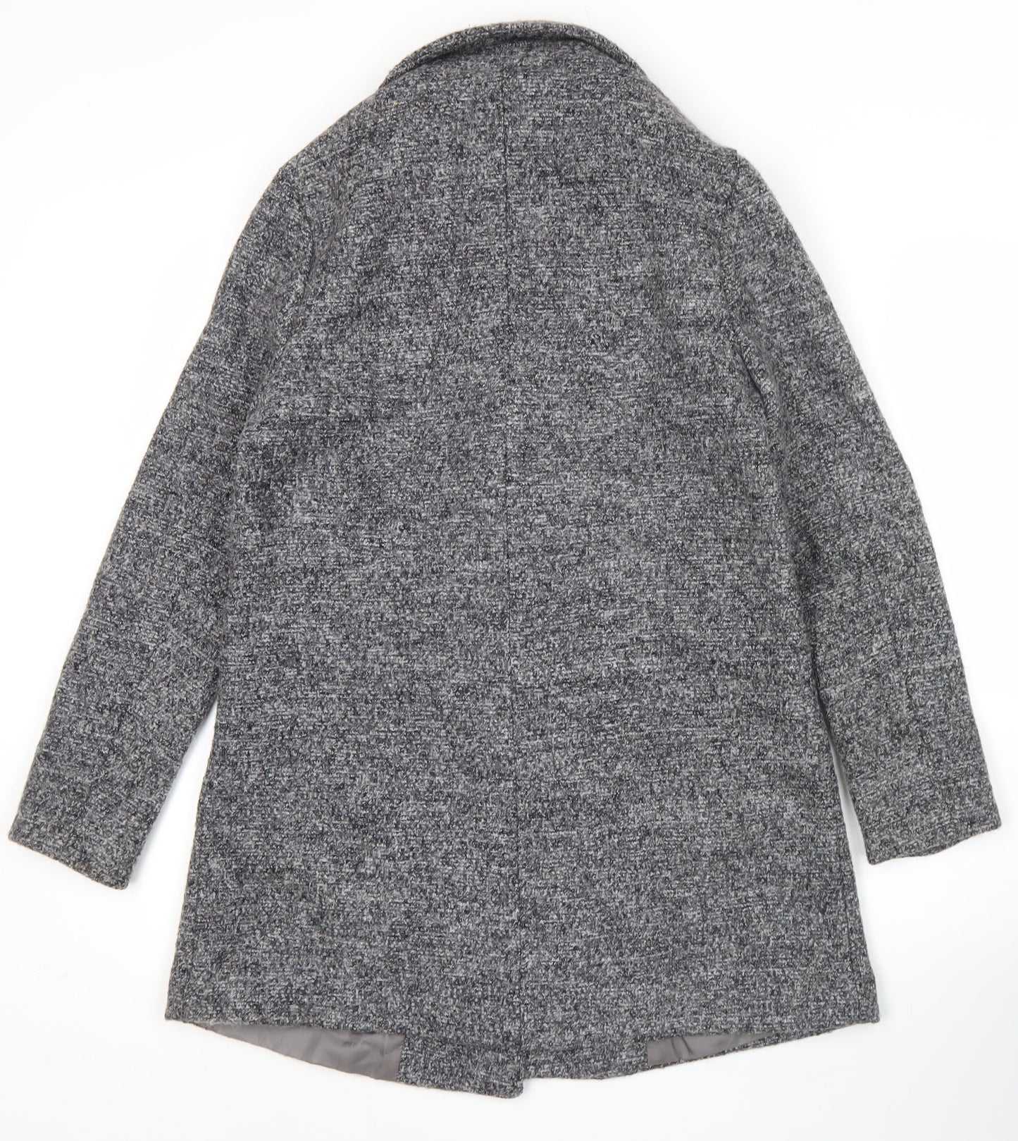 New Look Women’s Grey Wool Blend Mid-Length Overcoat UK 8