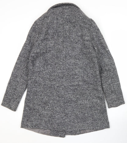 New Look Women’s Grey Wool Blend Mid-Length Overcoat UK 8