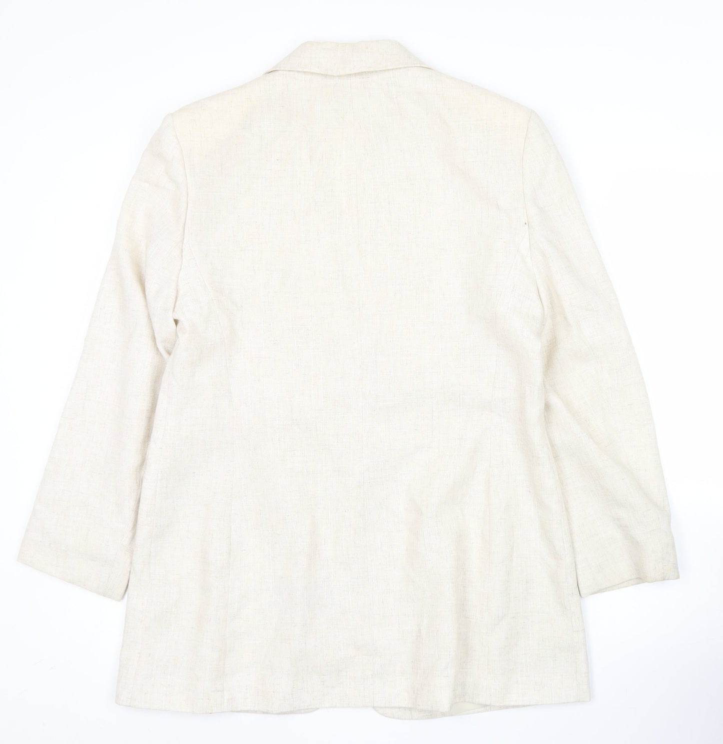 Debenhams Women Ivory Size 14 Linen Blend Blazer Jacket