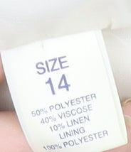 Debenhams Women Ivory Size 14 Linen Blend Blazer Jacket