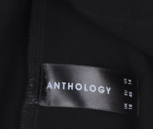 Anthology Women Black Size 18 Coatigan Mid-Length Workwear