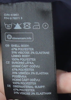 H&M Women’s Blue Pinstripe Blazer Size 10 Regular Fit Jacket