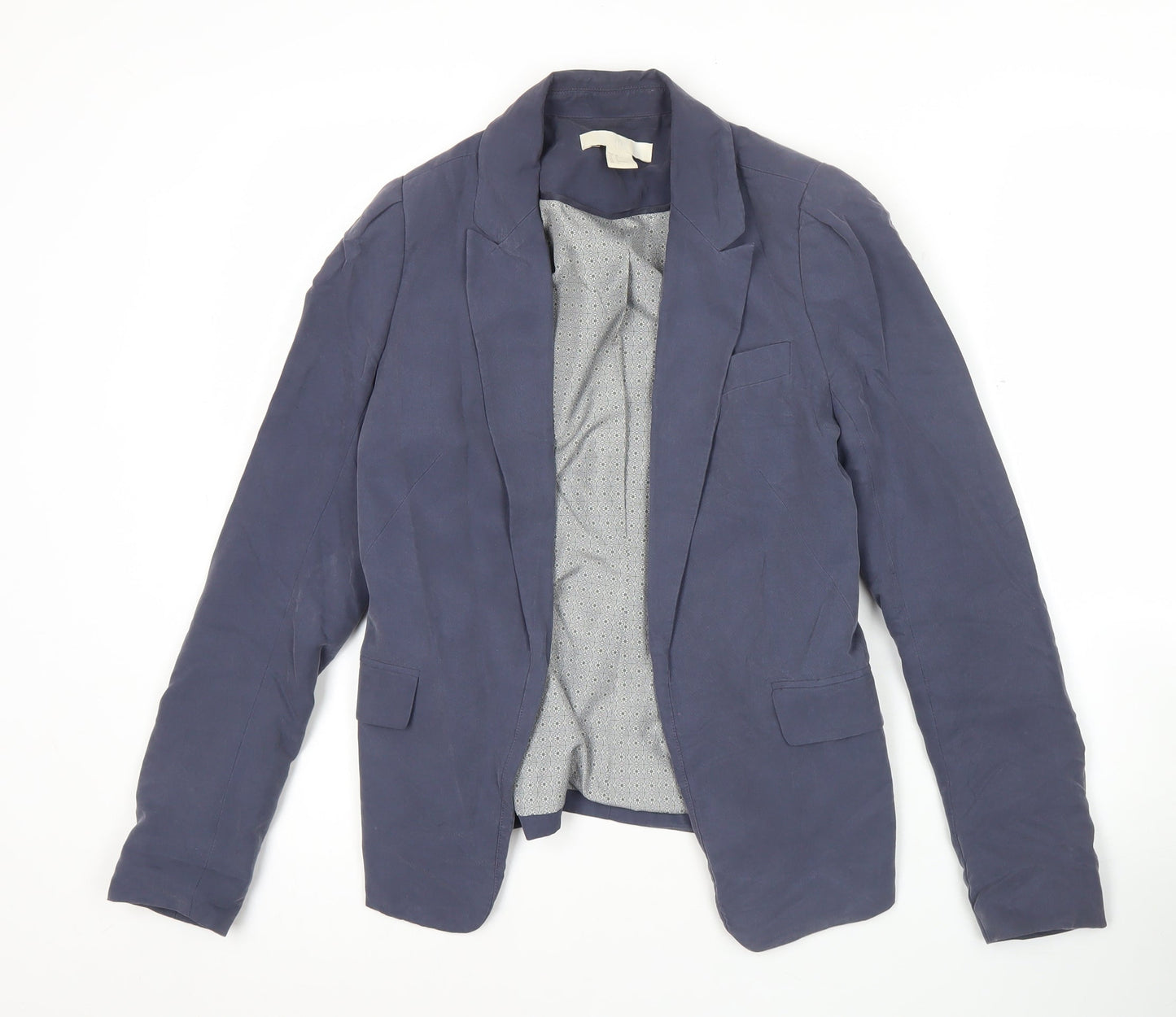 H&M Women’s Blue Blazer Jacket Size 4 Regular Fit Workwear