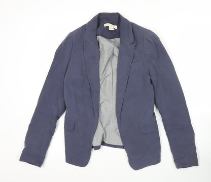 H&M Women’s Blue Blazer Jacket Size 4 Regular Fit Workwear
