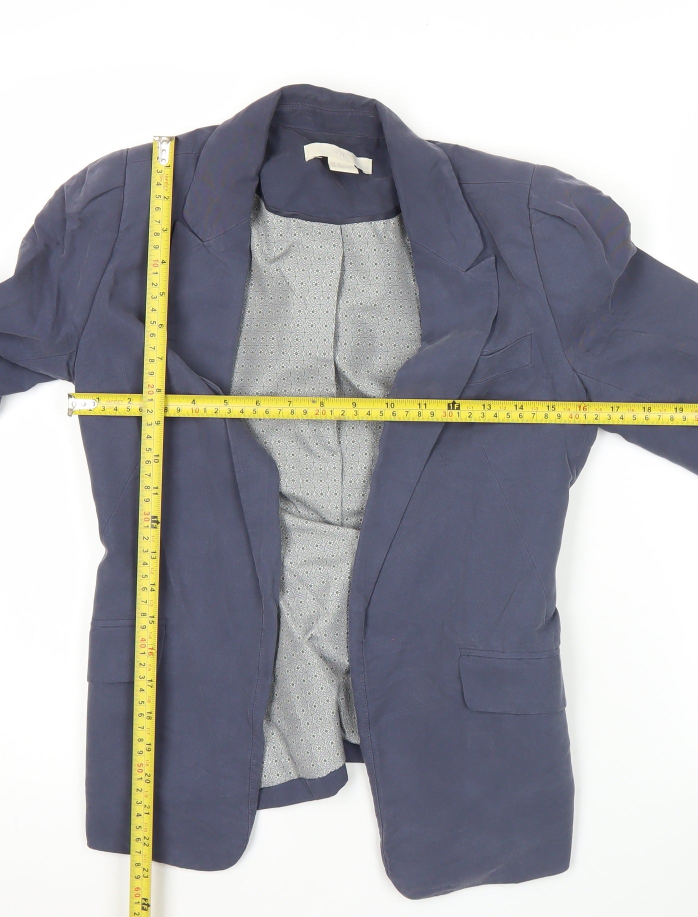 H&M Women’s Blue Blazer Jacket Size 4 Regular Fit Workwear