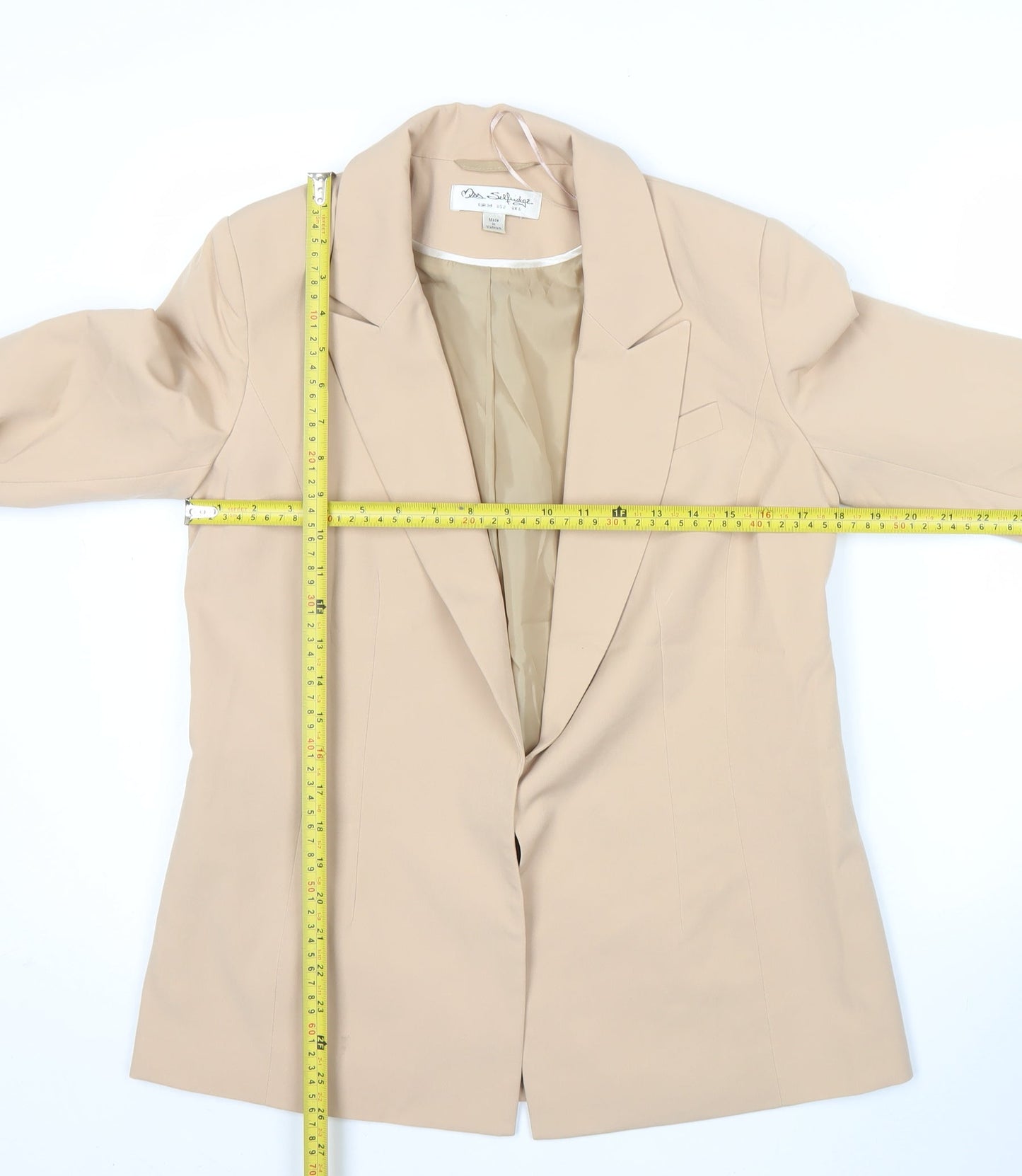 Miss Selfridge Women’s Beige Blazer UK 6 Tailored Jacket