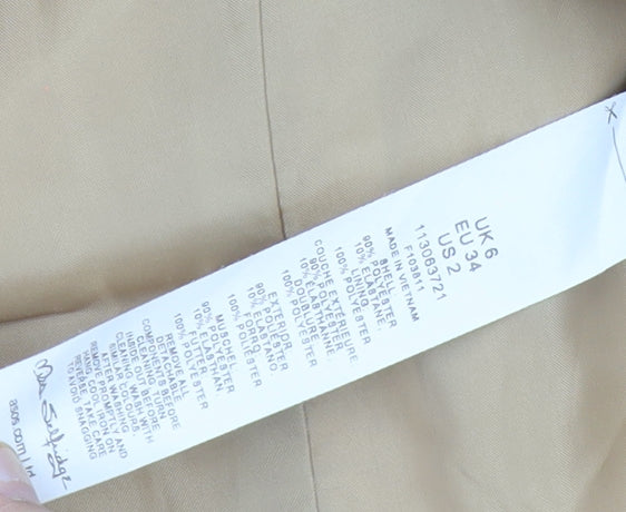 Miss Selfridge Women’s Beige Blazer UK 6 Tailored Jacket