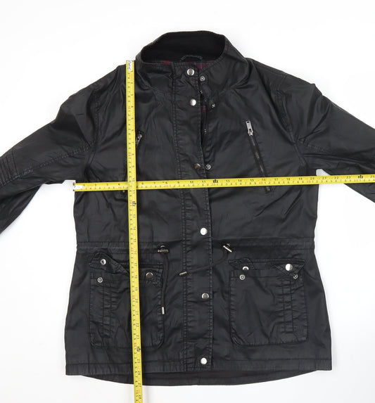 Atmosphere Women’s Black Military Jacket Size 14 Mid-Length Cotton Blend