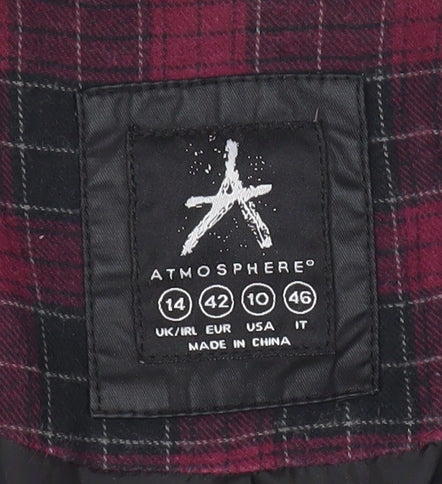 Atmosphere Women’s Black Military Jacket Size 14 Mid-Length Cotton Blend