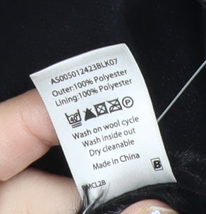 Bm Women’s Black Coat Size 16 Mid-Length Polyester Overcoat