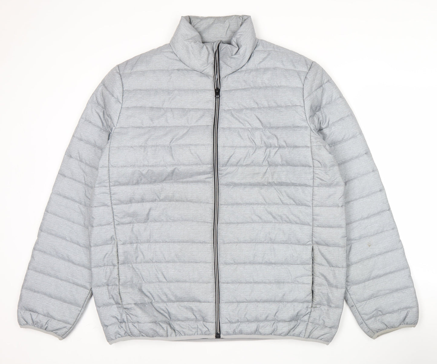 George Mens Grey XL 45-47" Puffer Jacket Lightweight Quilted Coat