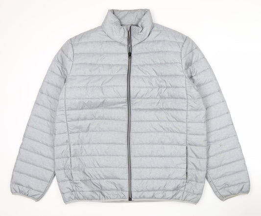 George Mens Grey XL 45-47" Puffer Jacket Lightweight Quilted Coat