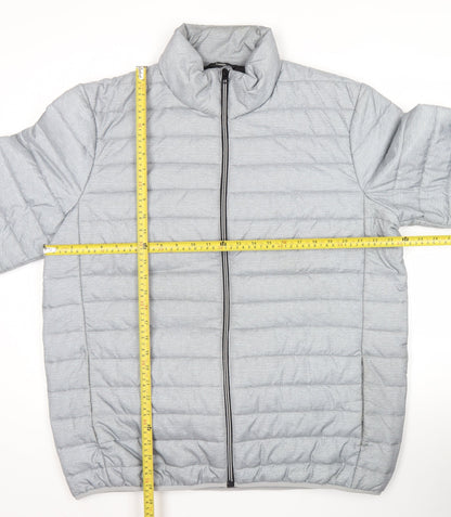 George Mens Grey XL 45-47" Puffer Jacket Lightweight Quilted Coat