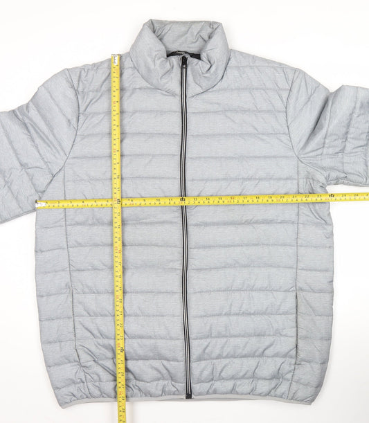 George Mens Grey XL 45-47" Puffer Jacket Lightweight Quilted Coat