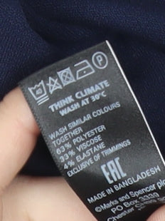 Womens UK Size 12 Marks and Spencer Regular Fit Business Casual Workwear Blue Tr
