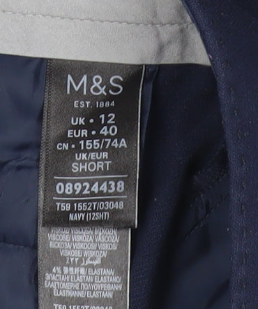 Womens UK Size 12 Marks and Spencer Regular Fit Business Casual Workwear Blue Tr