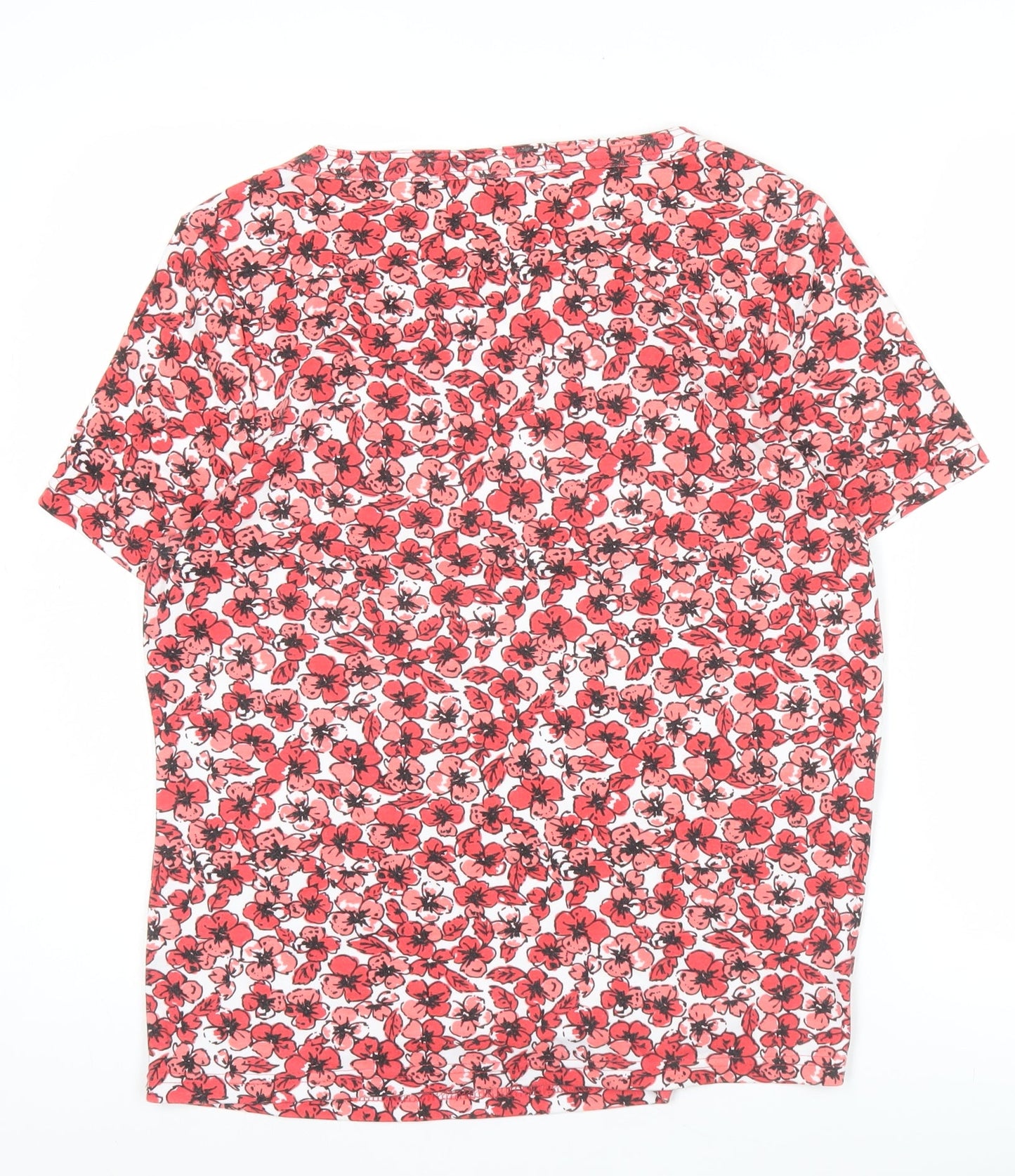 Womens UK Size M Bm Casual Red Basic T-Shirt