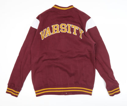 Primark Men’s Red Varsity Jacket Size L Cotton Blend Casual