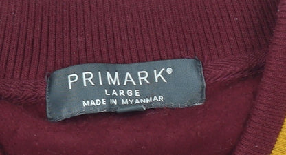 Primark Men’s Red Varsity Jacket Size L Cotton Blend Casual