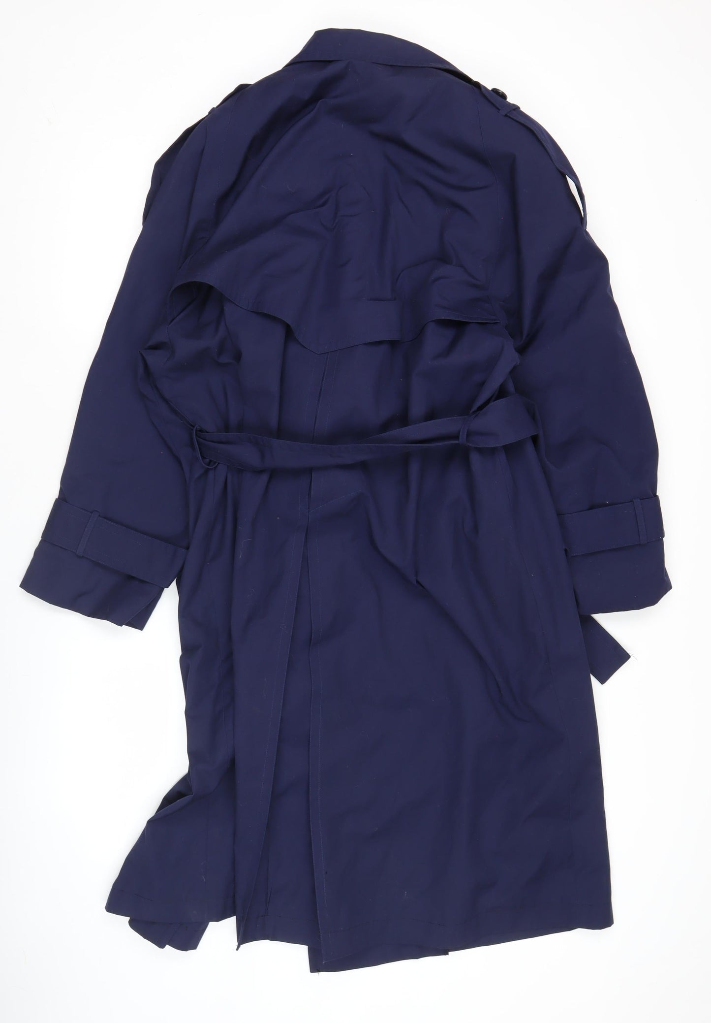 Clockhouse Women's Blue Trench Coat S Long Belted Classic Workwear