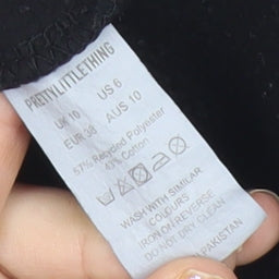 PrettyLittleThing Women Black Size 10 Bodycon Long Sleeve Dress