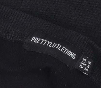 PrettyLittleThing Women Black Size 10 Bodycon Long Sleeve Dress