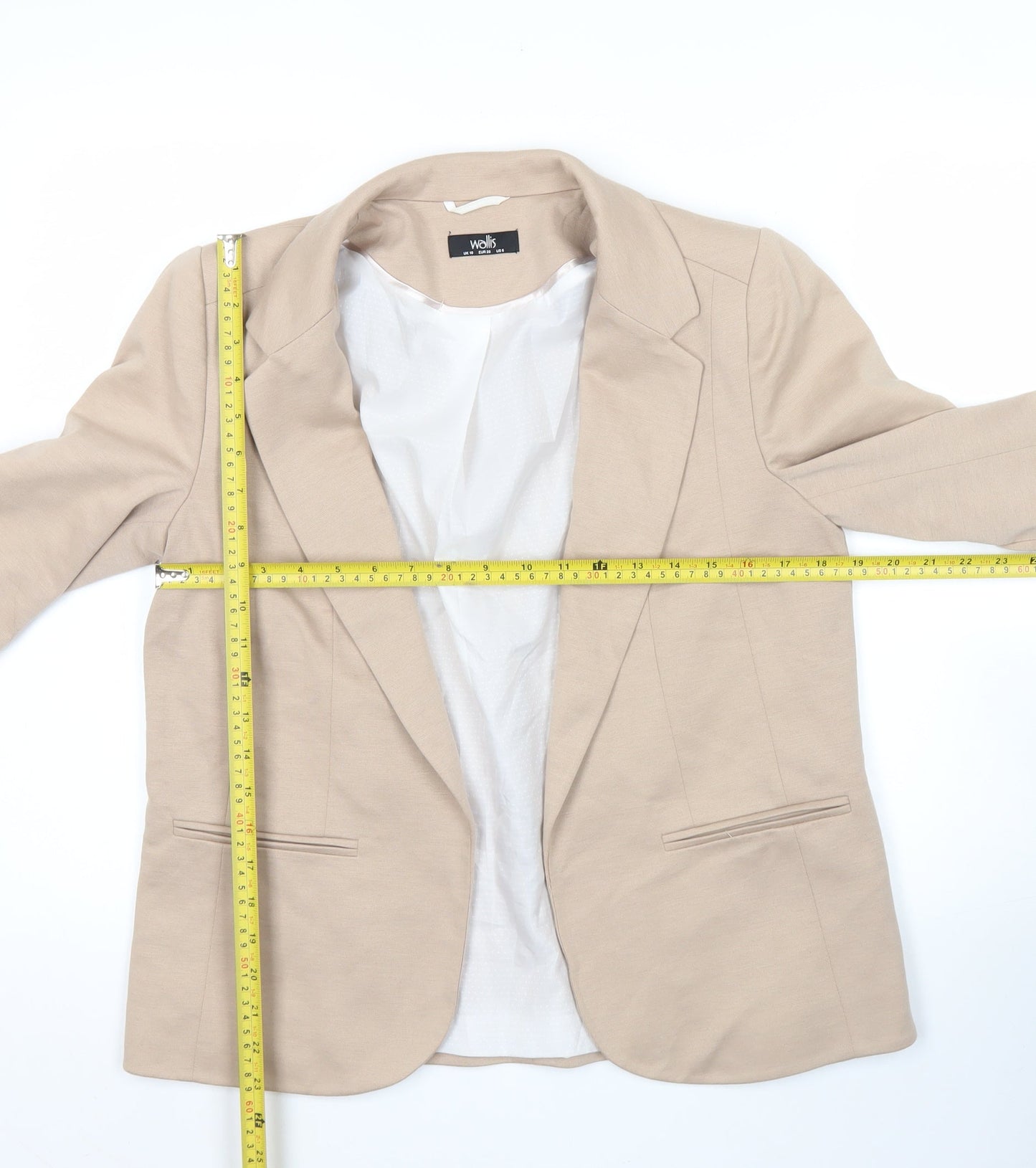 Wallis Women’s Beige Blazer UK 10 Workwear Formal Jacket