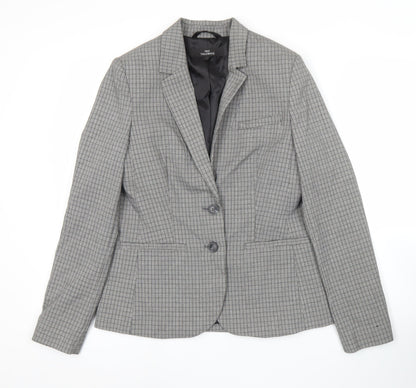 Next Women Grey Check Tailored Blazer Jacket Size 10 UK
