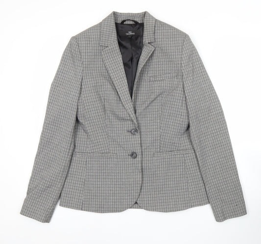 Next Women Grey Check Tailored Blazer Jacket Size 10 UK