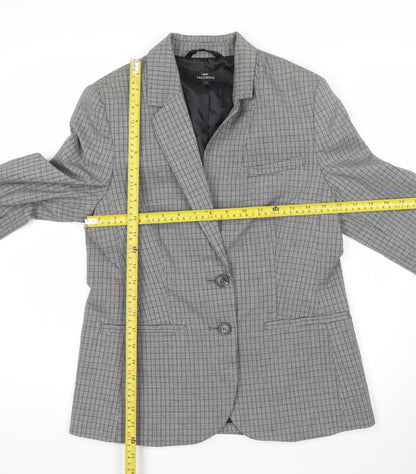 Next Women Grey Check Tailored Blazer Jacket Size 10 UK
