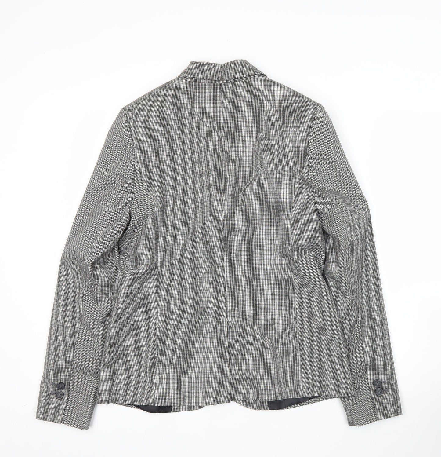 Next Women Grey Check Tailored Blazer Jacket Size 10 UK