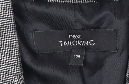 Next Women Grey Check Tailored Blazer Jacket Size 10 UK