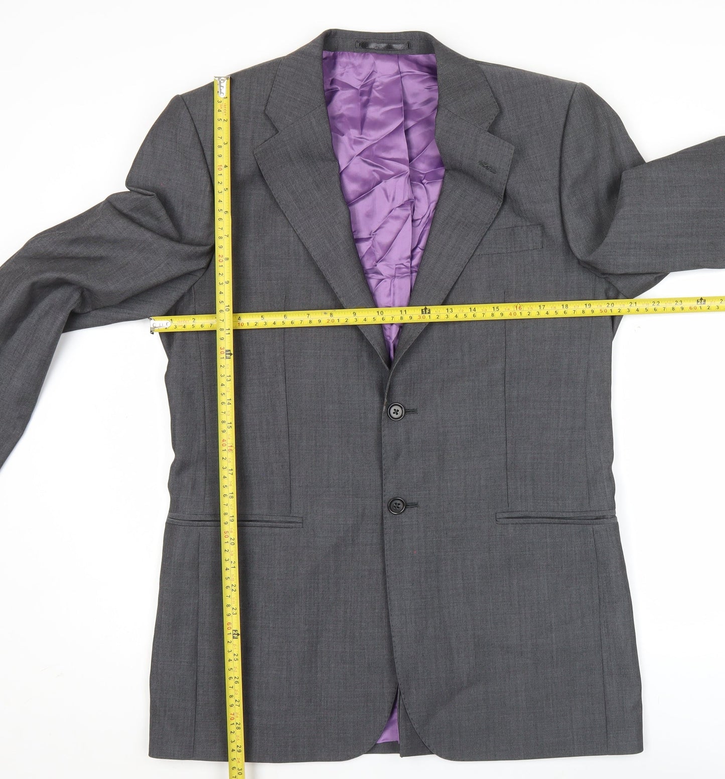 Mens UK Size 38 Charles Tyrwhitt Regular Grey Suit Jacket