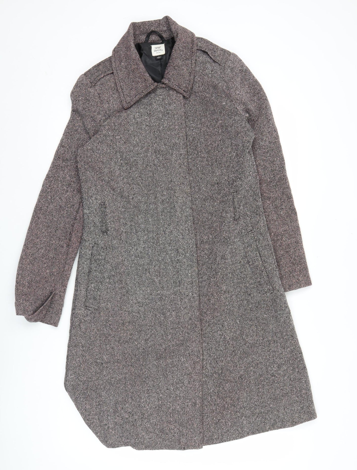 Old Navy Women’s Brown Wool Blend Long Herringbone Coat Size S